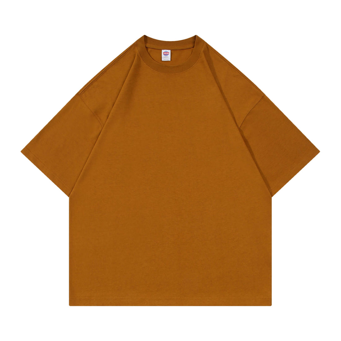 Maroon oversized 250gsm cotton tee blank - Front view custom apparel for corporate team branding