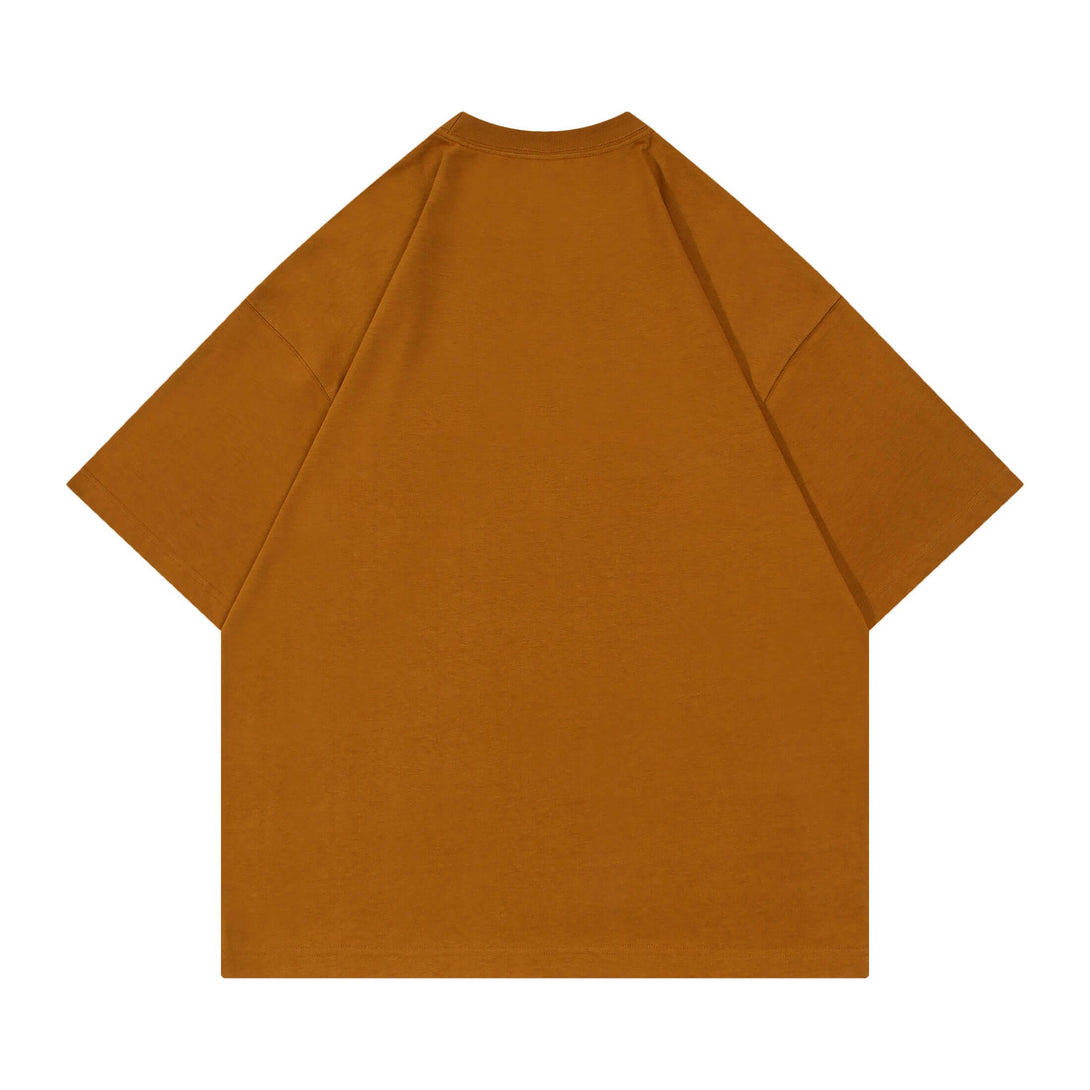 Maroon heavyweight tee back view - 250gsm oversized blank cotton shirt for team branding