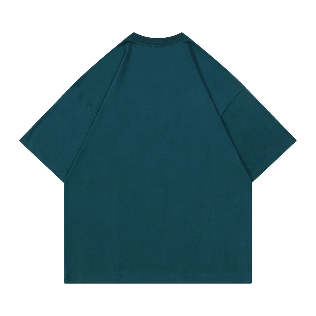 Emerald green oversized tee back - 250gsm heavy cotton blank for custom team apparel