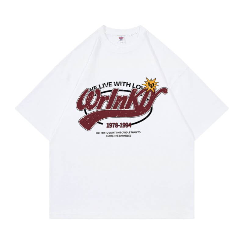 Corporate Logo Printed White Heavyweight Tee Front - Embroidered 250gsm Oversized Blank for Bulk Team Uniform Orders