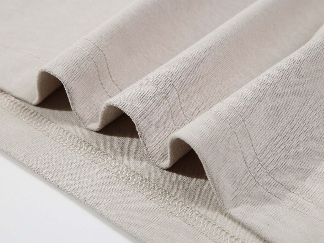 Oversized 250gsm heavyweight cotton tee foot - Custom branding blank tee in camel color for bulk uniforms