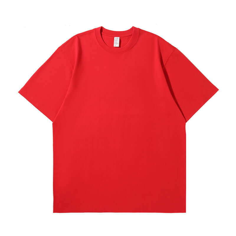 Bright Red attention tee | 250g cotton blank | Custom apparel manufacturing
