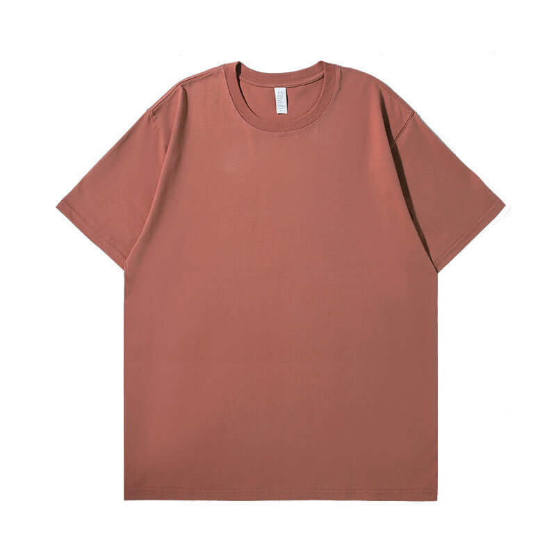 Mahogany color bulk tee | 250g cotton blank | Streetwear manufacturing front