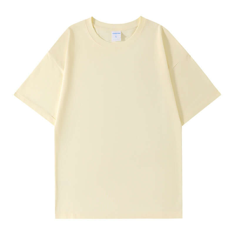 Beige base for custom design | 250g heavyweight street tee | Bulk OEM apparel
