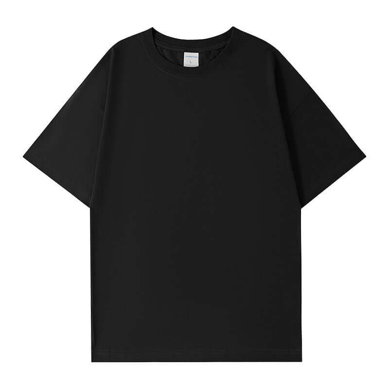Black essential street tee | 250g heavyweight cotton blank | OEM manufacturing for brands