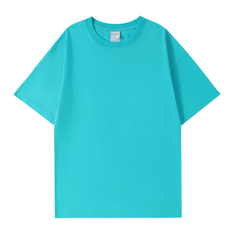 Peacock Blue bulk apparel | OEM street tee front | 250g heavyweight for private label