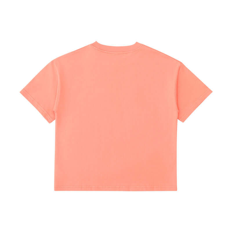 Coral Red kids tee back | OEM streetwear production view