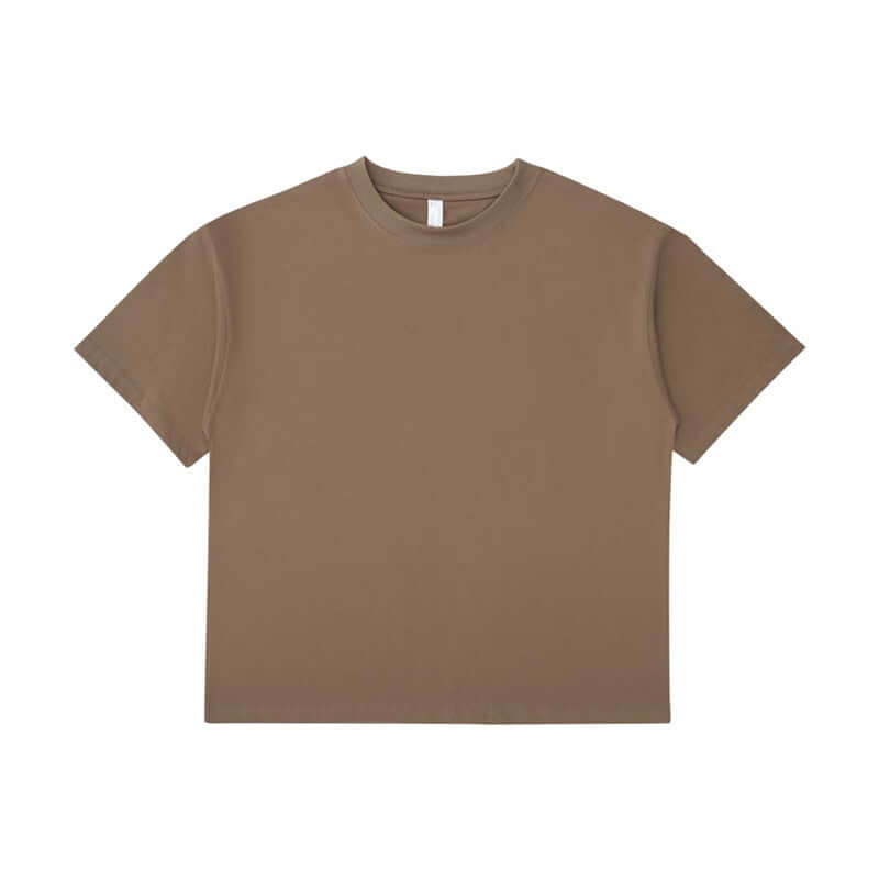 Taupe color unisex tee manufacturing sample | 250g heavyweight blank apparel