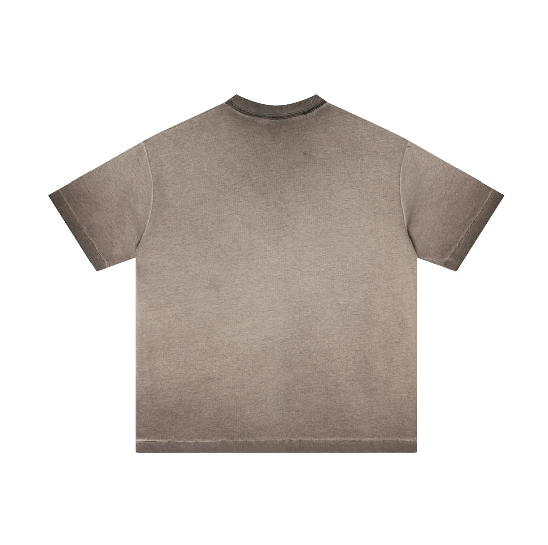 Distressed Reverse Wash Tee - Vintage Oversized Cotton Shirt - April Su