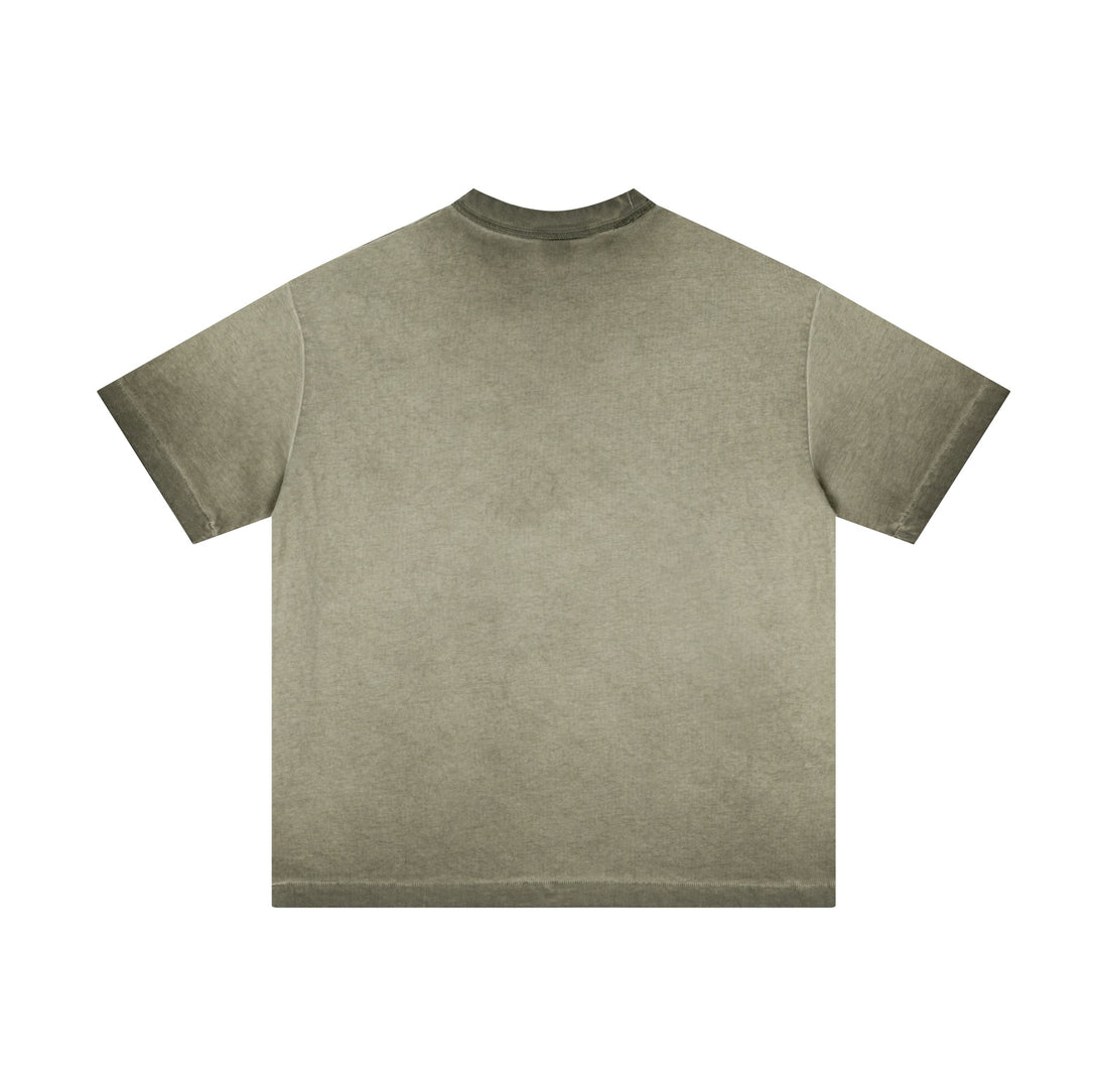 Distressed Reverse Wash Tee - Vintage Oversized Cotton Shirt - April Su