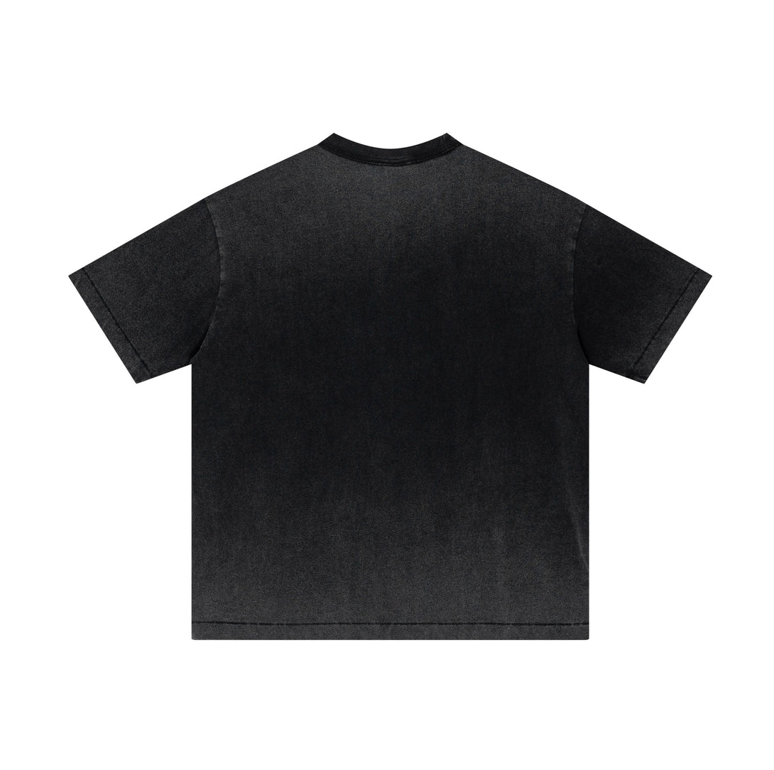 Distressed Reverse Wash Tee - Vintage Oversized Cotton Shirt - April Su
