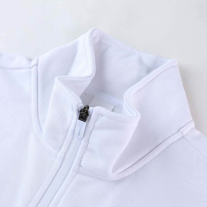 Stand collar design detail with zipper