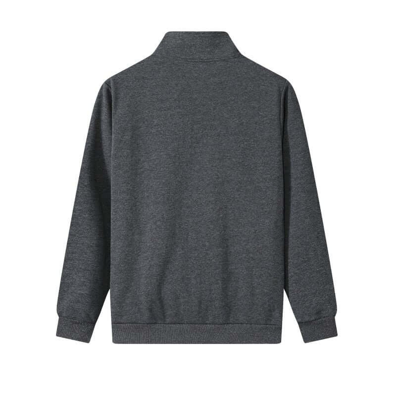 Back perspective of linen grey sporty jacket