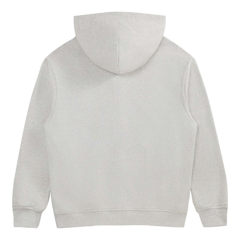 Back view of Blank Zip Hoodie showcasing a minimalist design with hood and soft fabric.