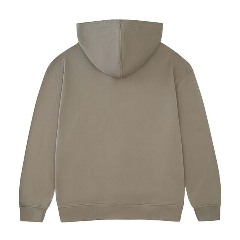 Back view of Blank Oversized Hoodie in a neutral color, showcasing the relaxed fit and hood design.