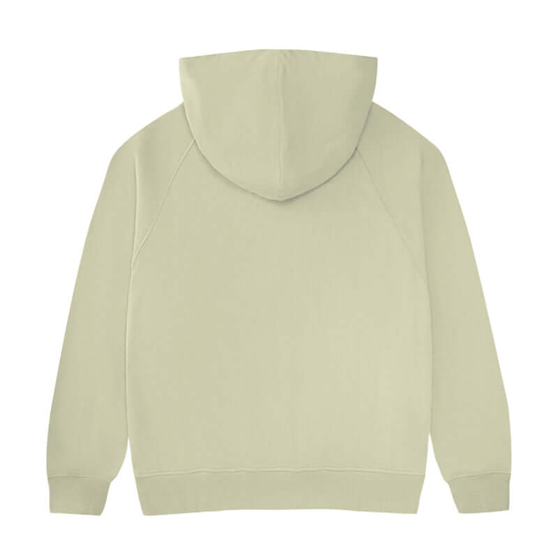 Back view of Blank Oversized Hoodie in light color, featuring a cozy hood and relaxed fit.