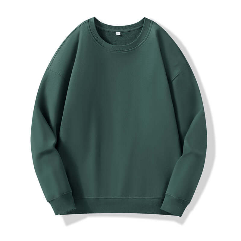 Olive green unisex crewneck sweatshirt front perspective