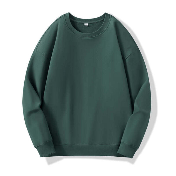 Olive green unisex crewneck sweatshirt front perspective