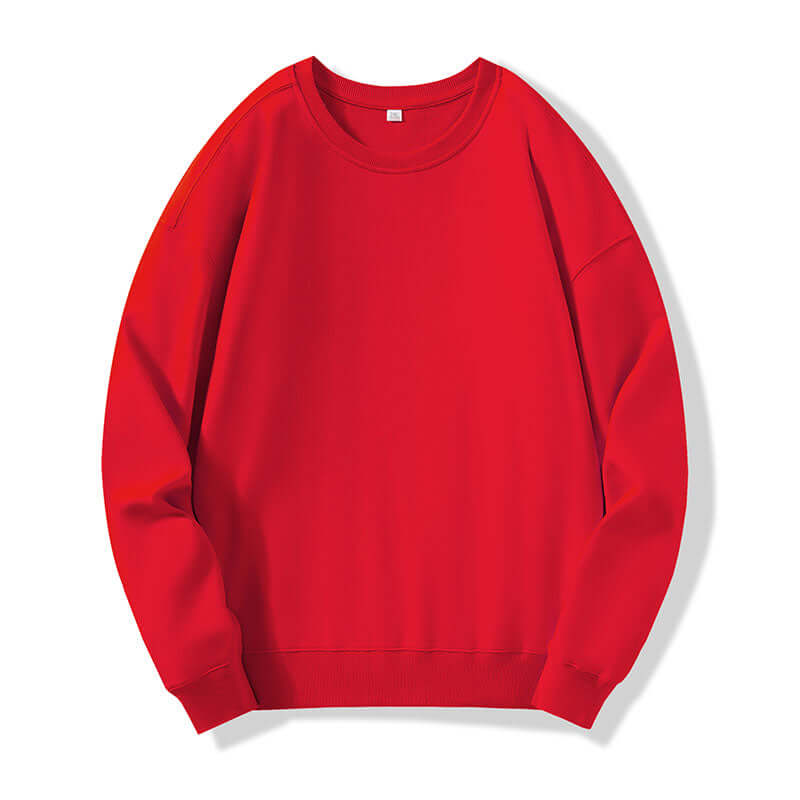 Red colored 330g crewneck sweatshirt front