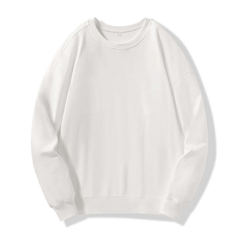 White clean crewneck sweatshirt front unisex