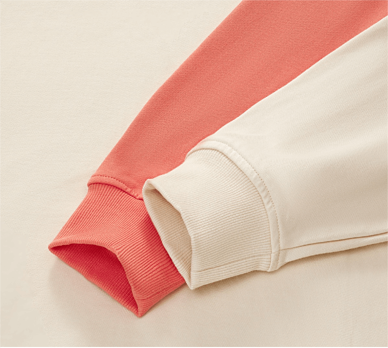Ribbed cuff construction close-up