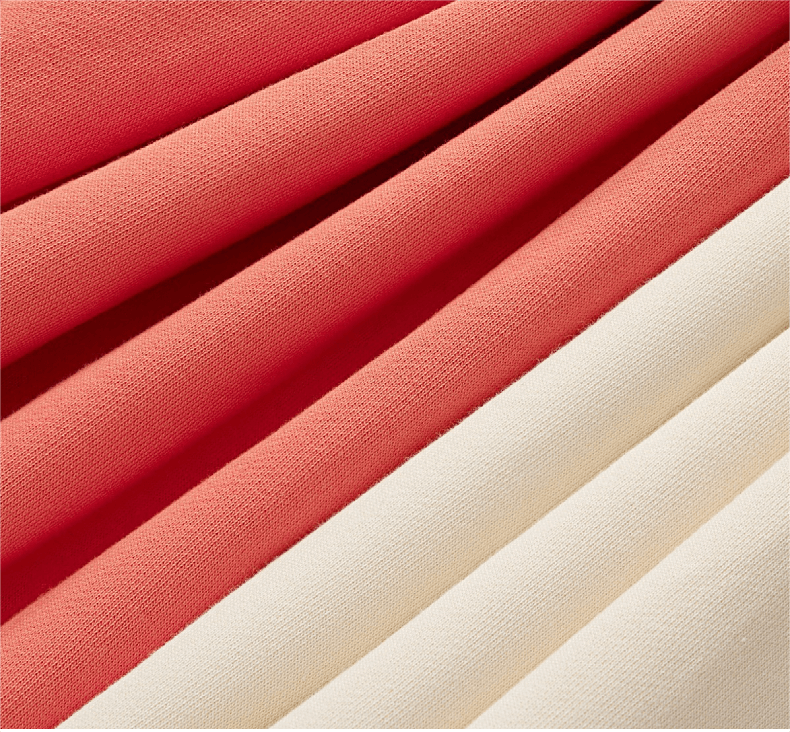 Close-up texture of 330g cotton loopback fabric