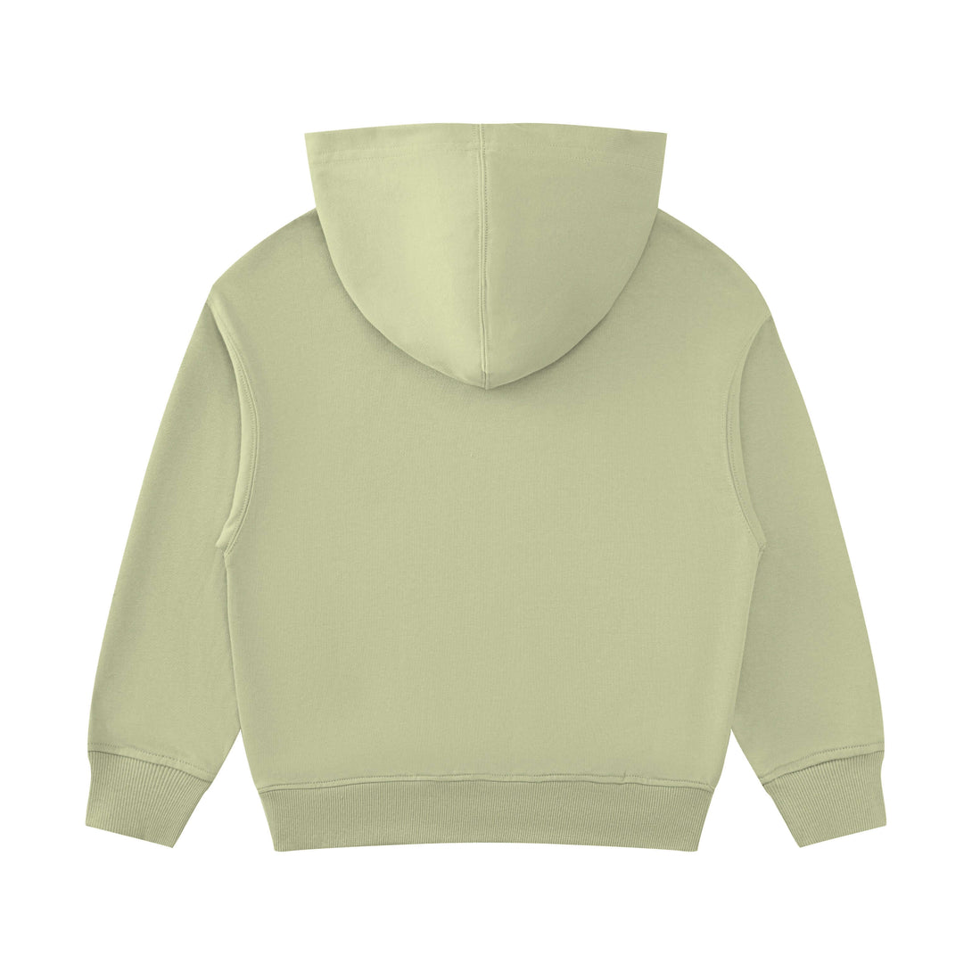 Back view of green cotton sweatshirt