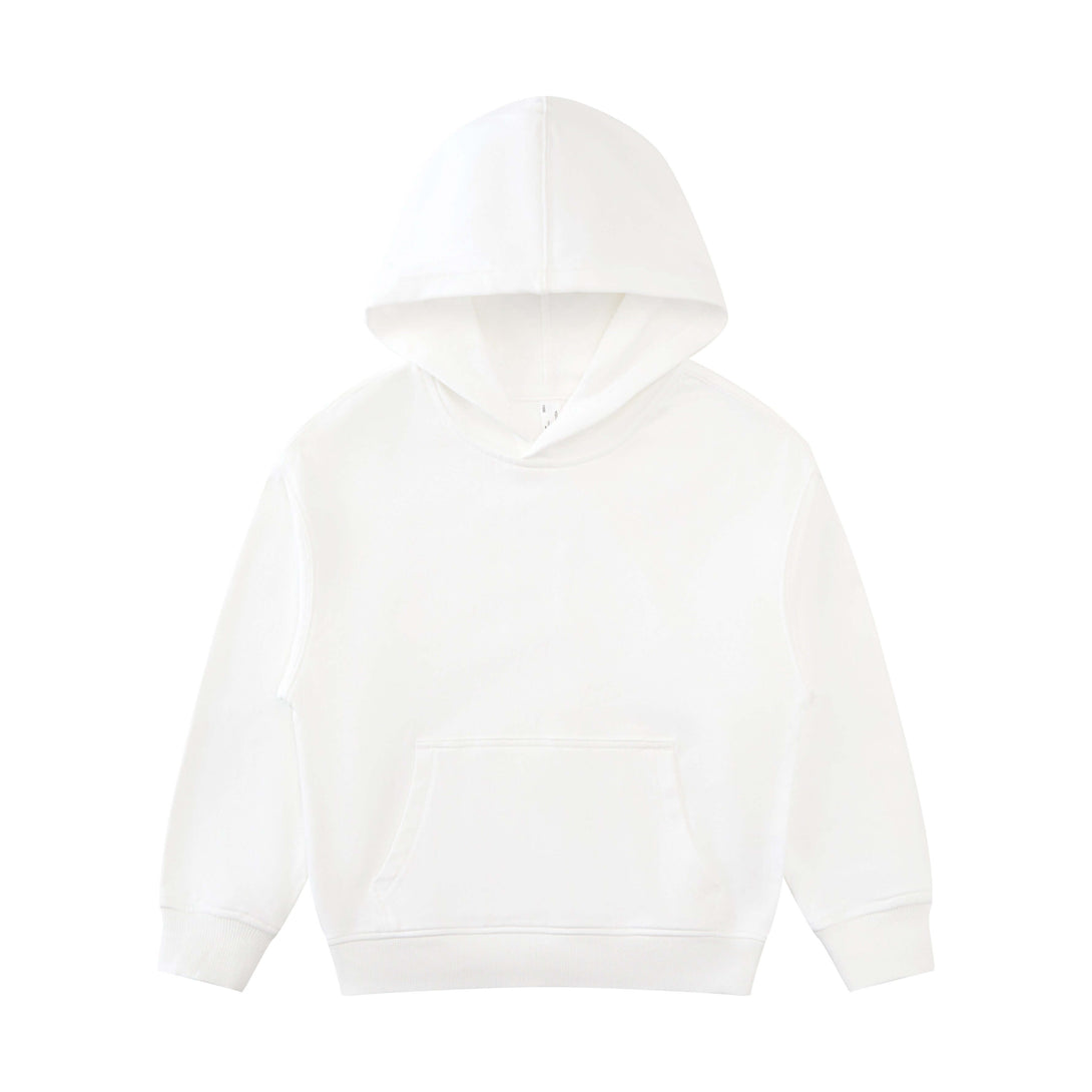 White hooded sweatshirt for kids front view