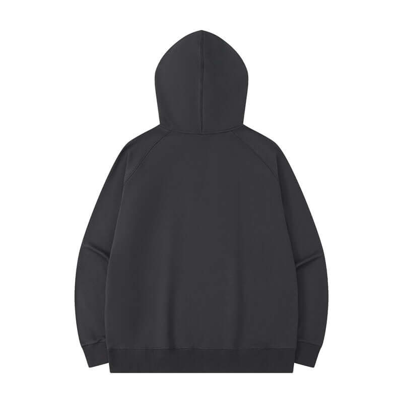 Charcoal grey hoodie back - bulk customizable