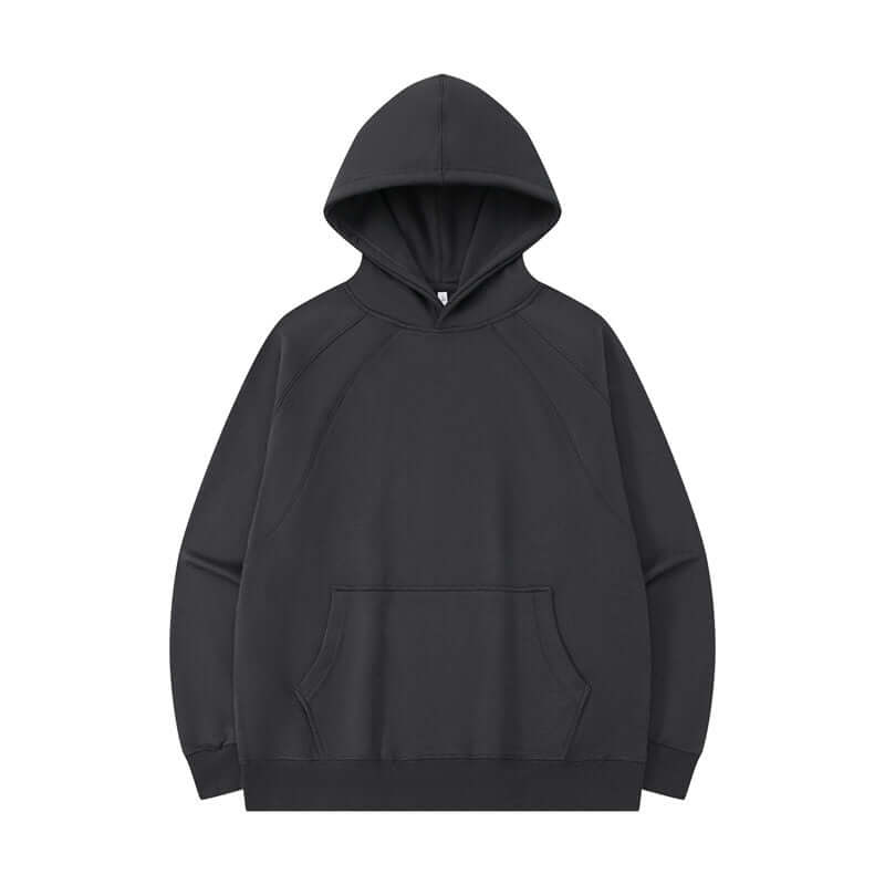 Charcoal grey hoodie front - commercial grade