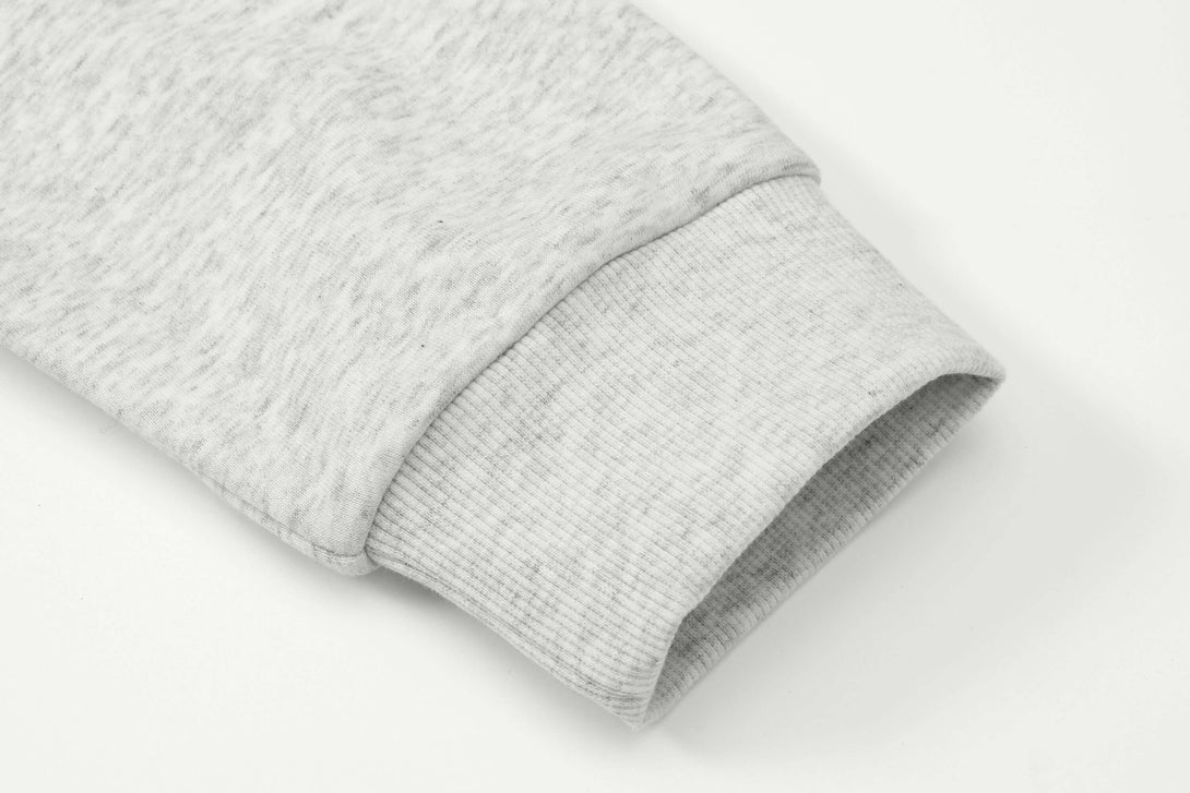 Elastic ribbed cuff detail on 330gsm sustainable sweatshirt