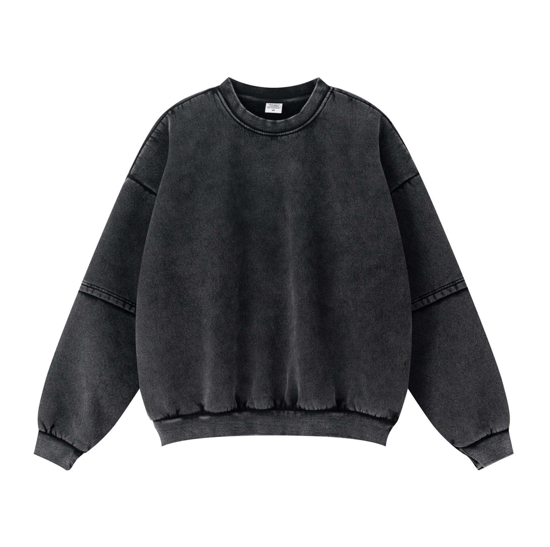 Distressed Panel Crewneck | Men's Fleece Lined Sweatshirt 360g with vintage style and unique sleeve panel design