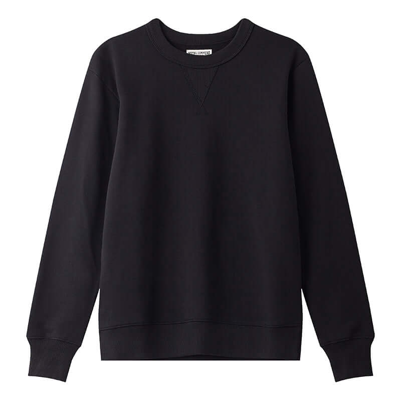 Black essential crewneck sweatshirt front