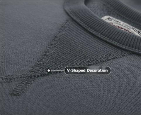 V-stitch decorative detail at neckline