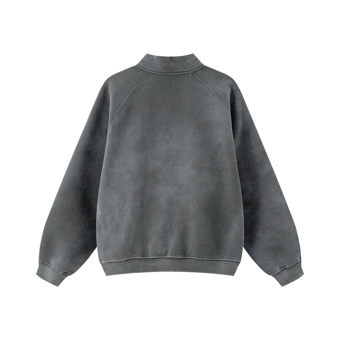 Back view of Spray Effect Quarter Zip, showcasing the urban streetwear style and premium fleece fabric.