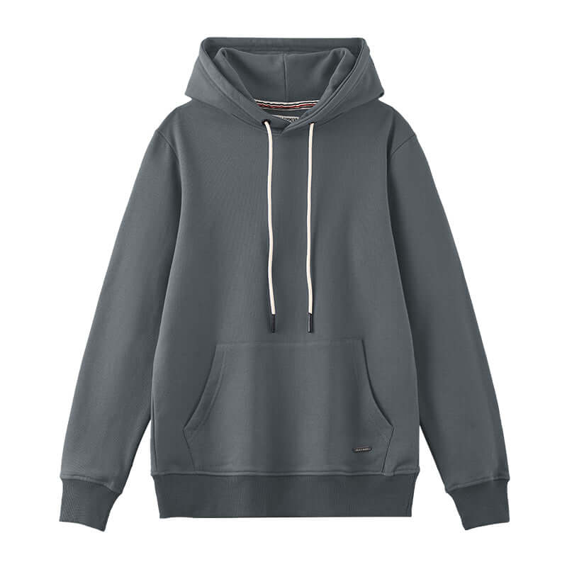 Grayish Green 360gsm heavyweight hoodie, front design.