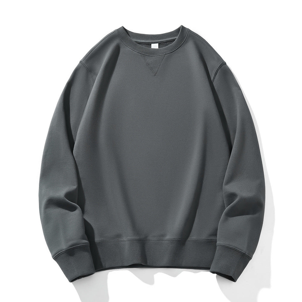 Charcoal Grey 380g round-neck pullover sweatshirt, heavyweight cotton.