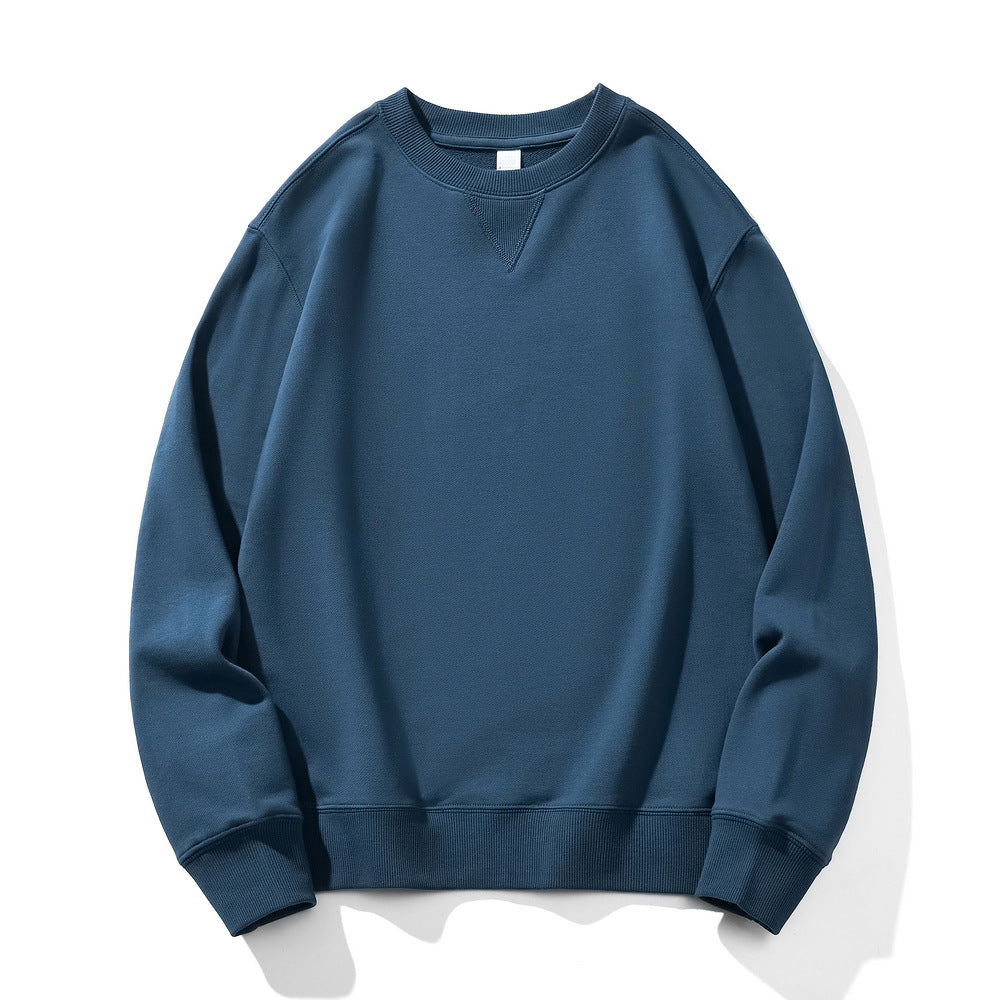Royal Blue heavyweight 380g round-neck pullover sweatshirt.