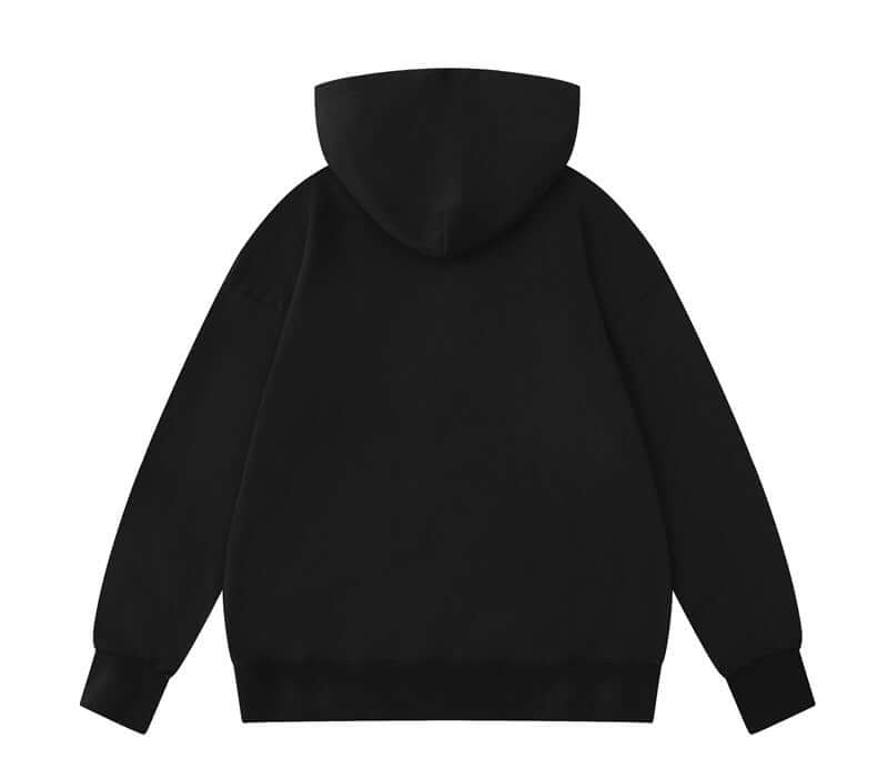 Back perspective of black 40s cotton pullover