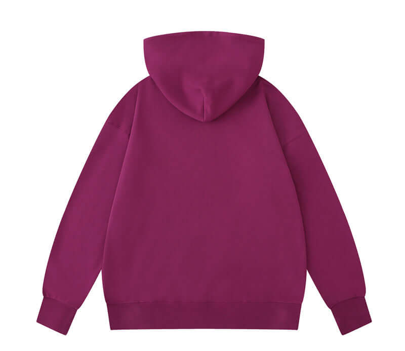 Rear perspective of purple 400g sweatshirt