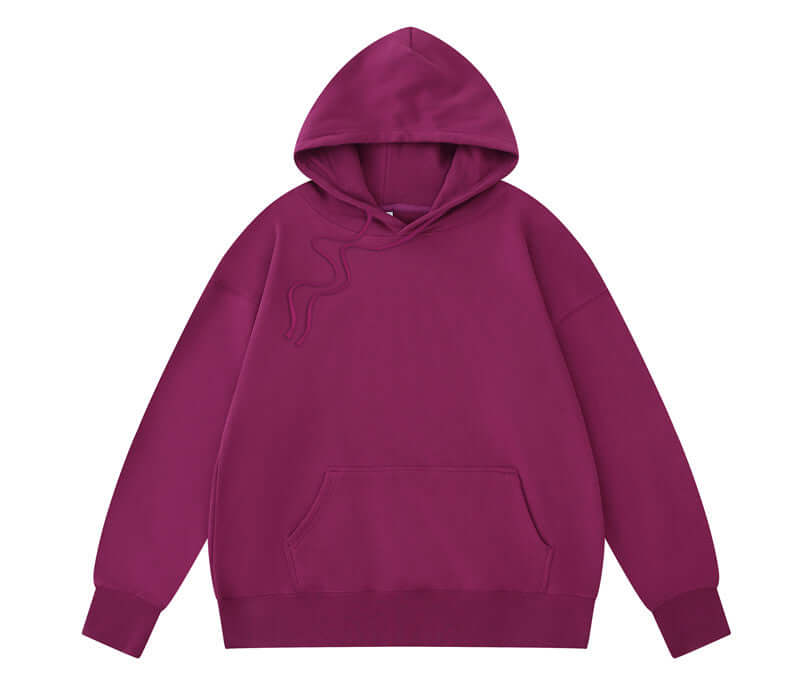 Purple colored hoodie front unisex fit