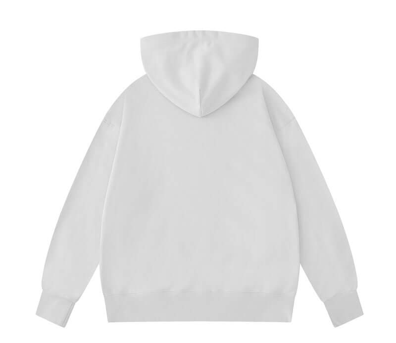 Back shot of white heavyweight sweatshirt