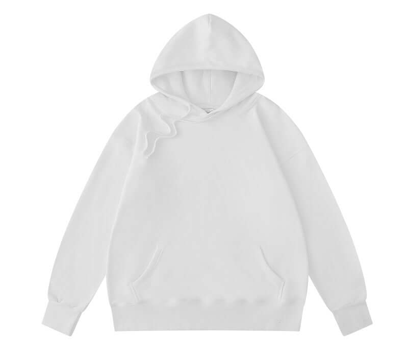White 400g loopback hoodie front