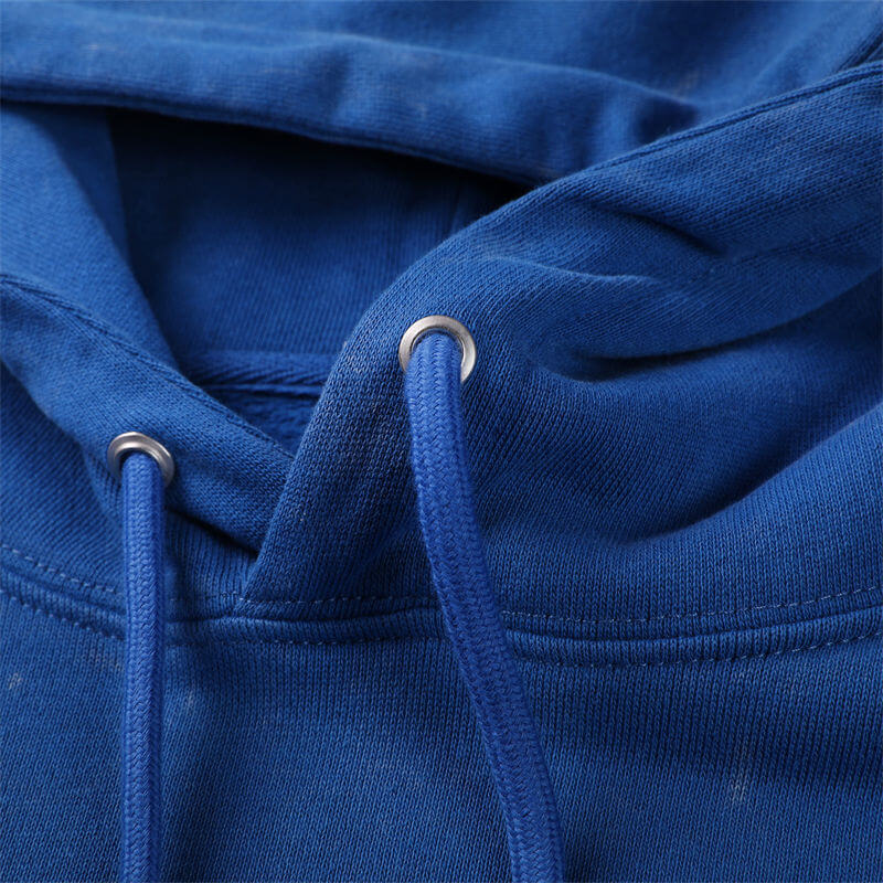 Adjustable drawstring design on heavyweight washed hoodie