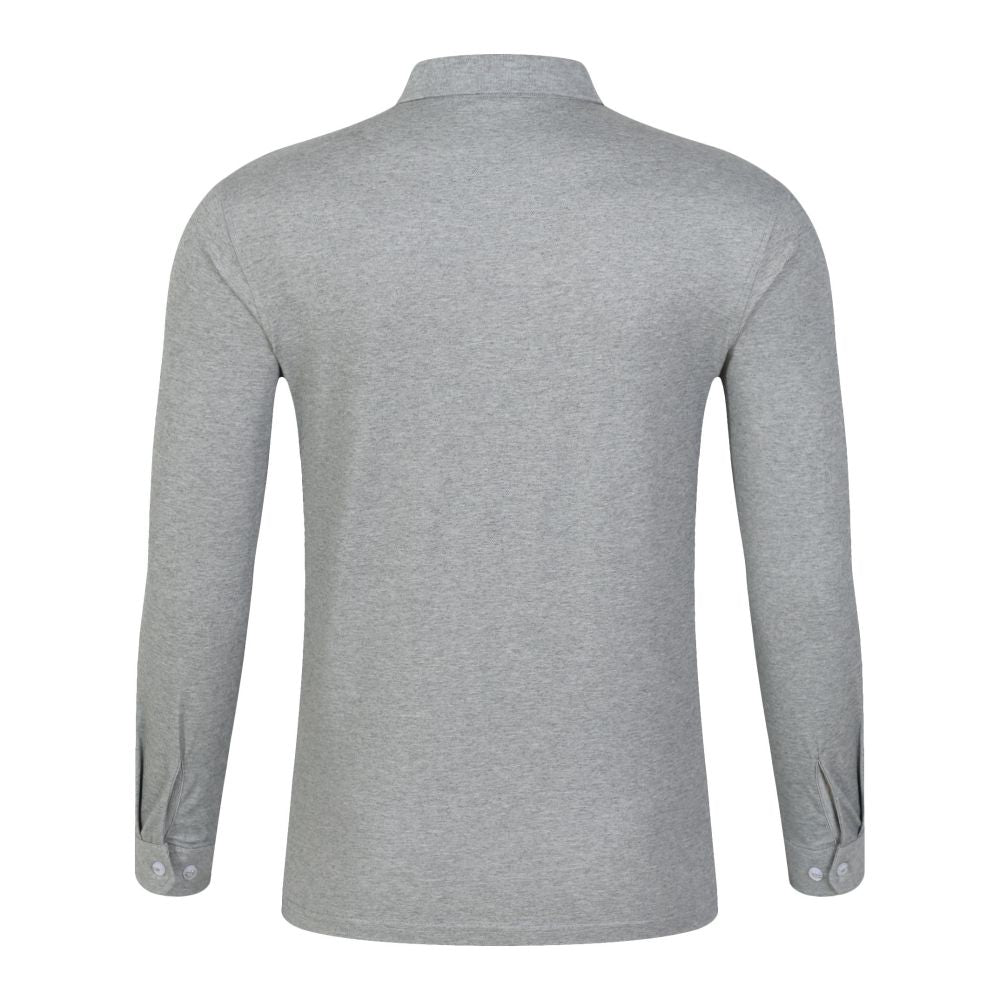 Men's Recycled Polyester Long-Sleeve Polo Shirts - April Su