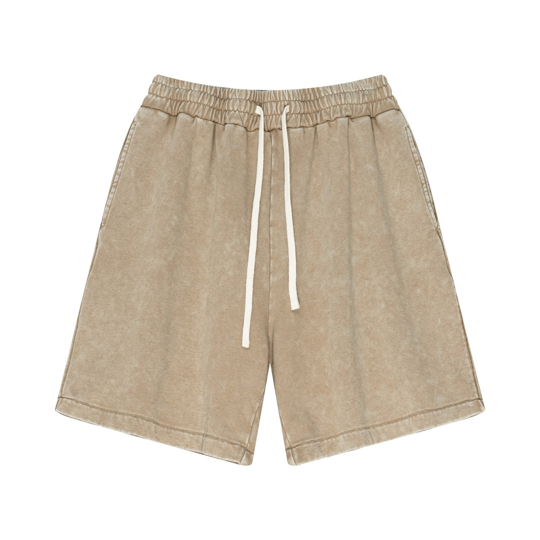 Heavy Process Wash Fried Snow Sports Shorts - April Su