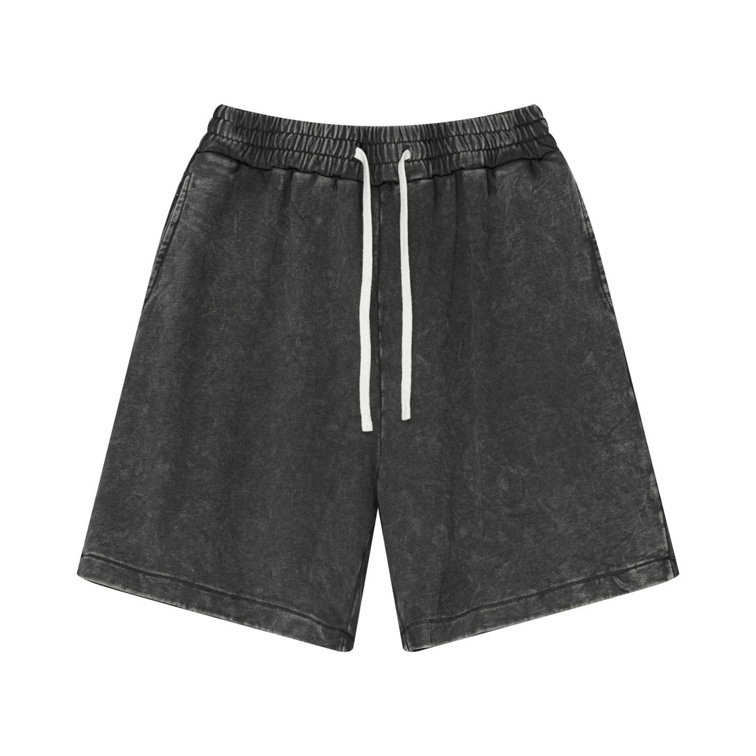 Heavy Process Wash Fried Snow Sports Shorts - April Su