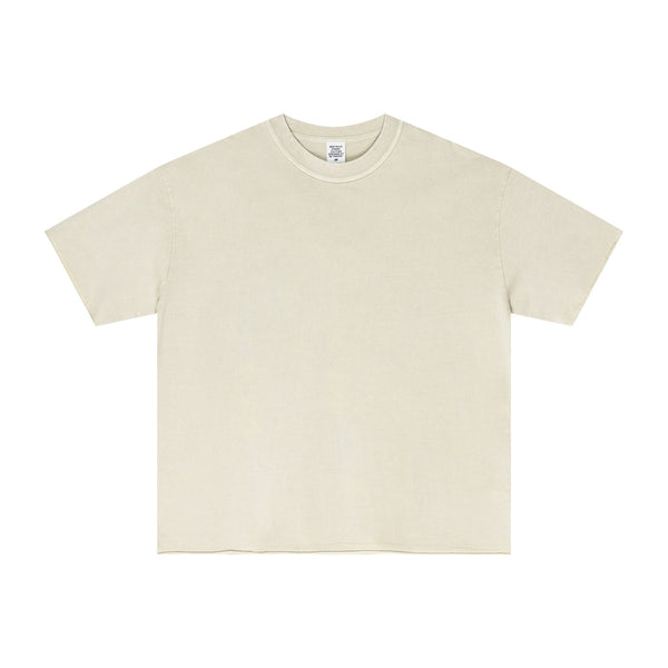 Pigment Dyed Wash Cotton Loose Edge Oversize T-Shirt - April Su