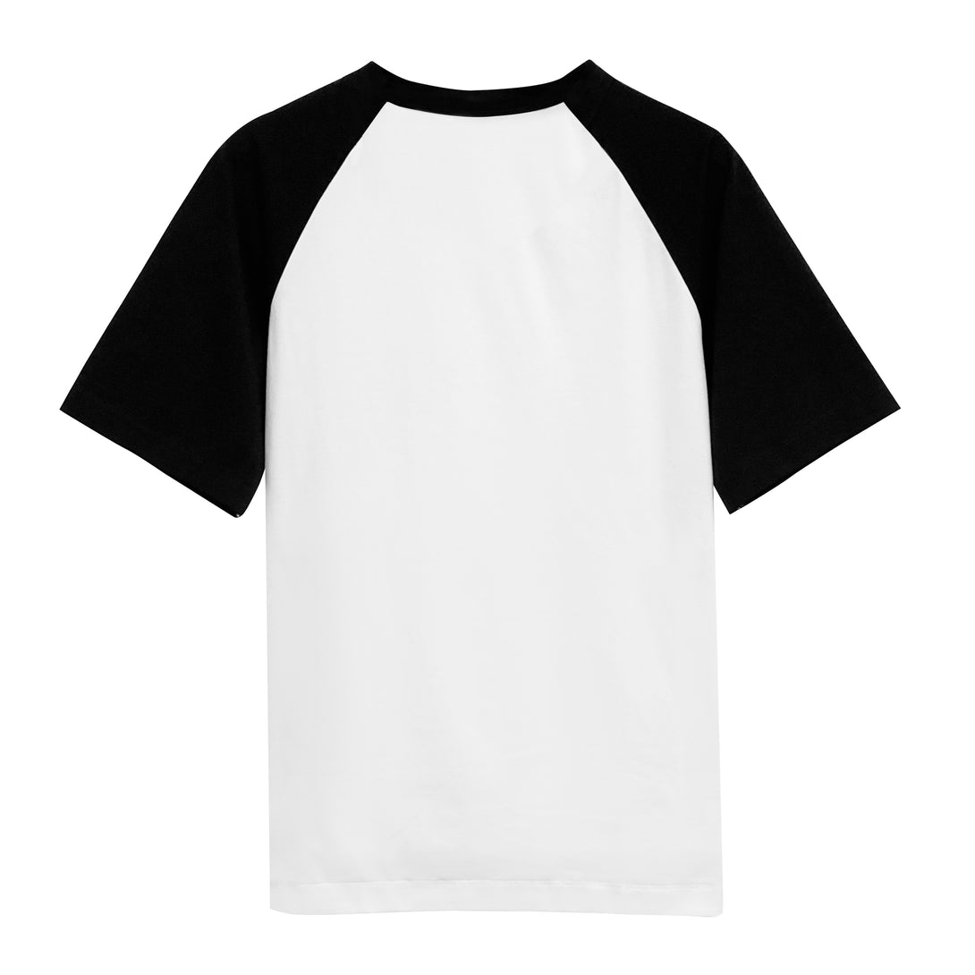 Back view of sustainable unisex t-shirt in White and Black