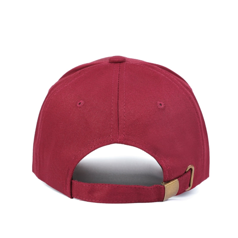 Claret-red cap back view - wholesale customizable headwear 100% cotton